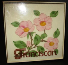 Vintage Franciscan Desert Rose  6" Square Tea Tile - Trivit - Hot Plate in Box
