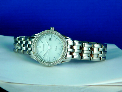 CITIZEN ECO-DRIVE E011-S094461 DIAMOND CRYSTALS BEZEL SS  display picture 3