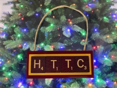 HTTC Hail To The Commanders Christmas Ornament Scrabble Washington HandCrafted
