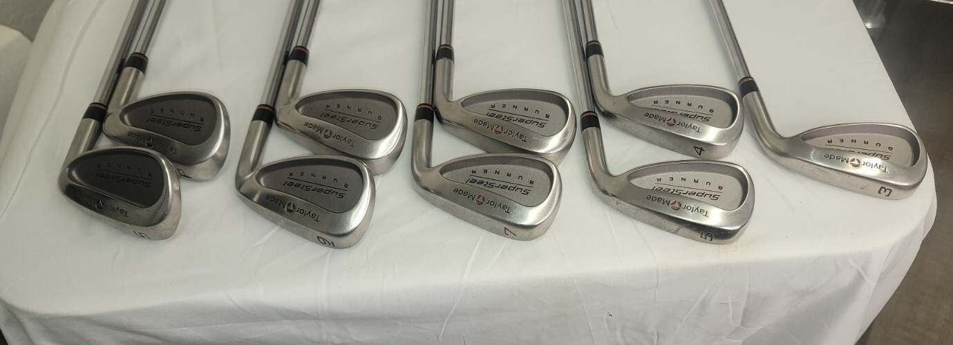 TaylorMade SuperSteel Burner 39 +Pitch & Sand Wedge Iron Set Steel