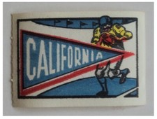 1961 Topps Football Flocked Sticker Insert CALIFORNIA NRMINT - 