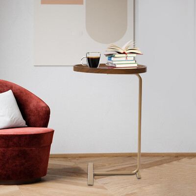 Side Table Metal Tray Working Snack Table Sofa Couch End Table