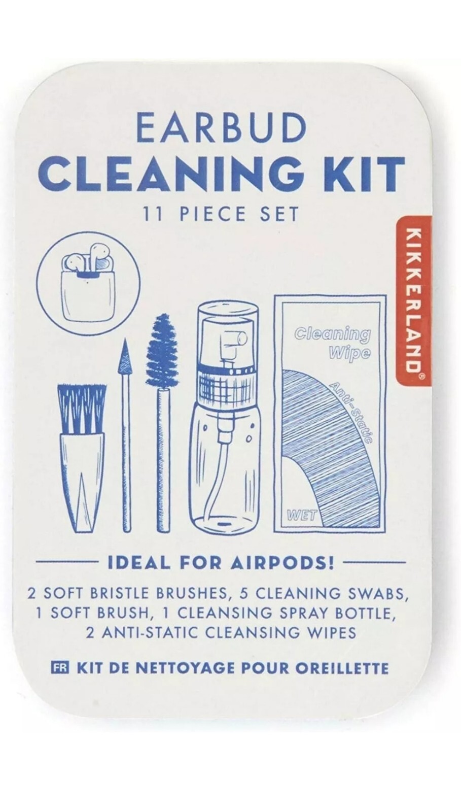 Kikkerland Earbud Cleaning Kit  - Earphones Headset Hygienic Cleaner Set **NEW**