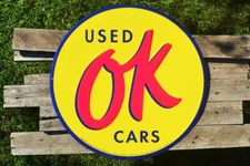 Chevrolet OK Used Cars Embossed Tin Metal Sign - Chevy - Trucks - GM - Dealer