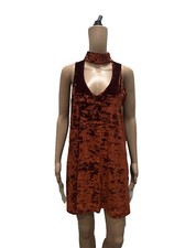 Show Me Your Mumu Friday Choker Dress Medium Copper Rust Velvet NWT Hippie