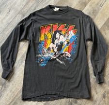 KISS Vintage Concert Shirt Slave Girl Asylum Tour Black Long Sleeve Vintage Kiss