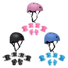 Children Safety Protection Gear Knee Elbow Pads with Helmet Wrist Guards 7 in 1