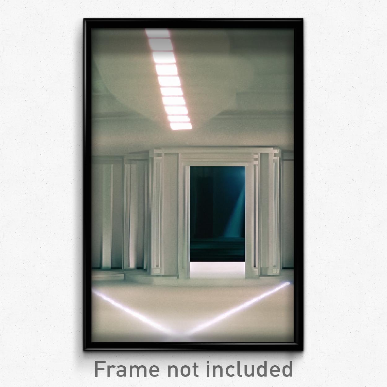 8 Bit Psychedelic Pixel Art Poster - White Antechamber Trippy Game Print