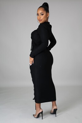 fleece midi dress Sloan Long Sleeve Fleece Half Zip Midi Dress (Women)