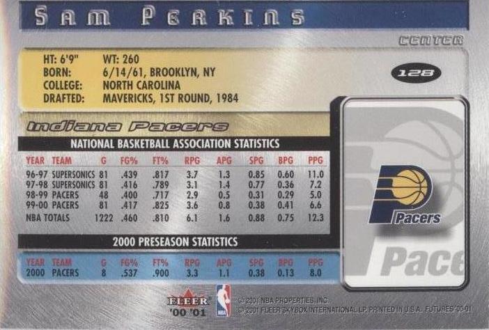 2000-01 Fleer Futures - Sam Perkins #128