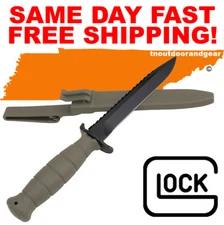 Glock F039181 Field Knife w/Sheath 6.5" w/Saw GREEN SAME DAY FAST FREE SHIPPING
