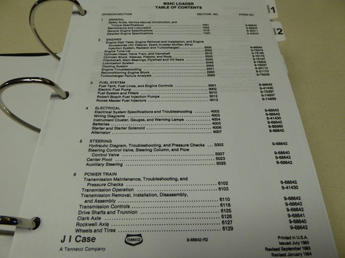 Case W24C Loader Service Manual Repair Shop Book NEW with Binder - Picture 3 of 12