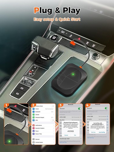 Wireless CarPlay Adapter, Plug and Play Carplay Wireless Adapter, Auto Connec... - Picture 4 of 5