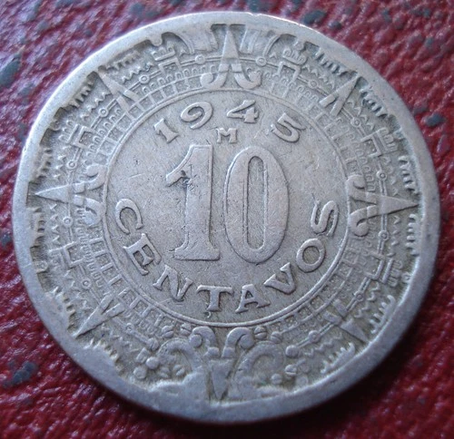 1945 Mexico 10 Centavos Silver — photo from the most recent tracked eBay sale