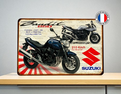 Plaque Métal Vintage Suzuki GSX1100 Katana - Enseigne Garage Moto Déco