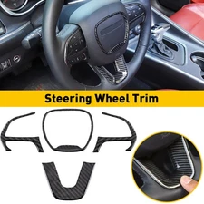 Steering Wheel Cover Trim Decor For 2015-22 Dodge Challenger Charger Accessories