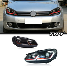 Led Headlights With Drl Sequential Turn Signal Fit For Golf Mk6 09-12 Front Lamp