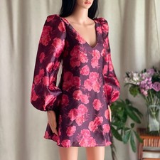 NWT BHLDN Aliana Floral Organza Mini Dress XXS Red Pink Romantic Fairycore Party
