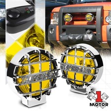 Yellow Lens 6round Fog Light Wchrome 4x4 Offroad Protective Stone Guardswitch Yellow Lens 6round Fog Light Wchrome 4x4 Offroad Protective Stone Guardswitch