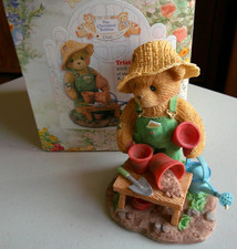 2002 Charter Membership Cherished Teddies Tristan  CT108 Gardner Garden Straw