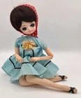 Vintage Big Eyes Doll 11" Posable Elegant Bradley Pose Seated