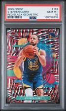 2025 Topps Finest Stephen Curry Uncommon Red/Black Geometric 10/10 PSA 10