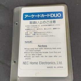 Arcade Card DUO NEC PC Engine TurboGrafx-16 PCE Hu-card and manual set, Working