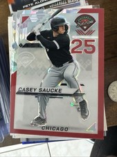2025 Panini Prospect Edition - Casey Saucke II #65 Red Ice Prizm (RC)