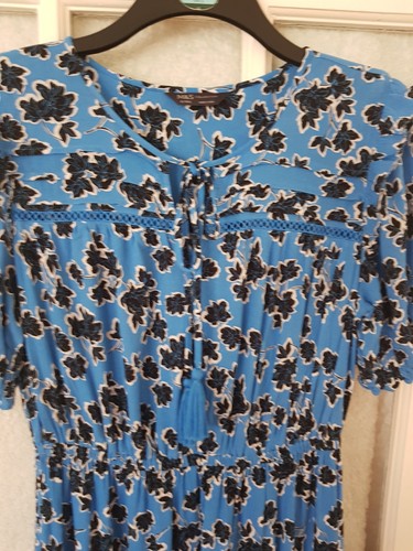M&S COLLECTION Short Sleeve Tiered Floral Dress Elastic Waist size 12 EXCELLENT - Picture 6 of 13
