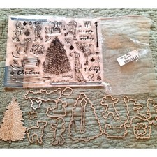 My Monthly Hero Arts November 2018 Stamp  Die Set Christmas Tree Skaters