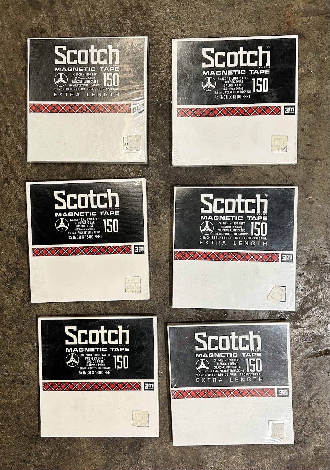 (6) Scotch 150 Magnetic Reel to Reel Tape Unopened New