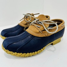 LL Bean Maine Boots Women s Size 7 M Low Top Duck Boots 175067 Made In USA Blue