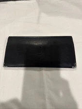 Cartier Pasha Black Leather Long Bifold Wallet Slim Organizer Authentic