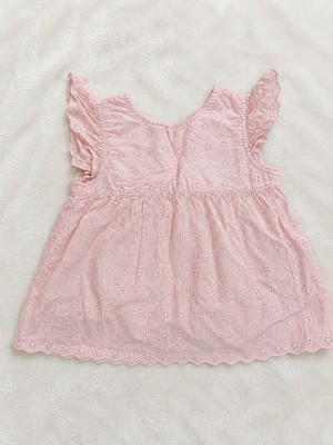 C&A Mädchen Kleid rosa mit Lochstickerei & Rüschen