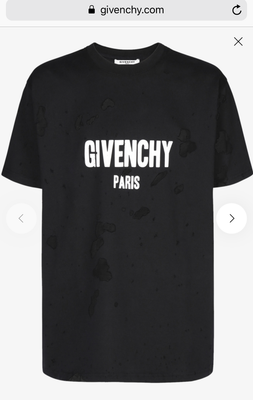 authentic Givenchy T-shirt black distressed Givenchy logo tee