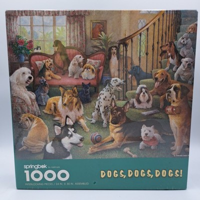 Springbok Jigsaw Puzzle ''DOGS,DOGS, DOGS'' 1000 Piece New Sealed 