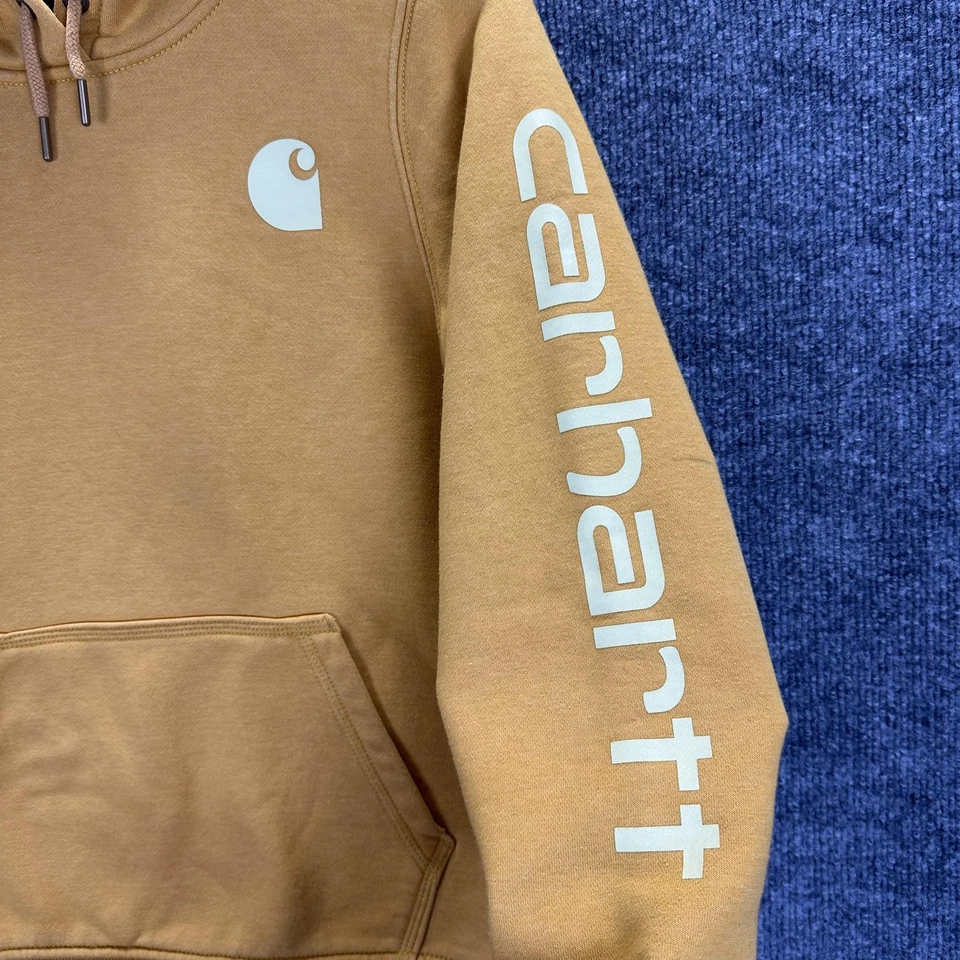 Sudadera con Capucha Carhartt Para Mujer XS Amarilla Calce Relajado Logo Manga Pullover TS0288-W Foto 4 de 4