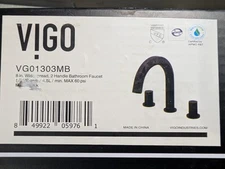 VIGO Hart VG01303MB Two Handle Three-Hole Widespread Bathroom Faucet Matte Black