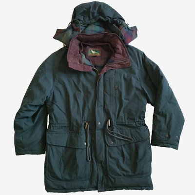 Field & Stream Heavy Parka Jacket Mens Medium Olive Green Hooded Quilted Lined M