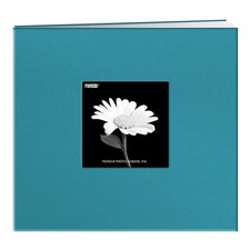 Pioneer 8x8 Postbound Fabric Frame Cover Memory Book, Turquoise Blue