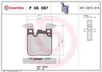 Bremsbelagsatz Hinten -System FüR Bmw F20 F21 F23 F22 F87 F30 F80 F34 Ab 11->