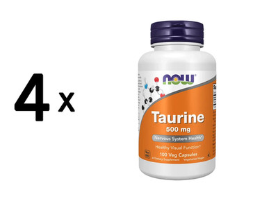 4 x Now Foods Taurine 500mg (100 vcaps) (86,43 EUR/kg)