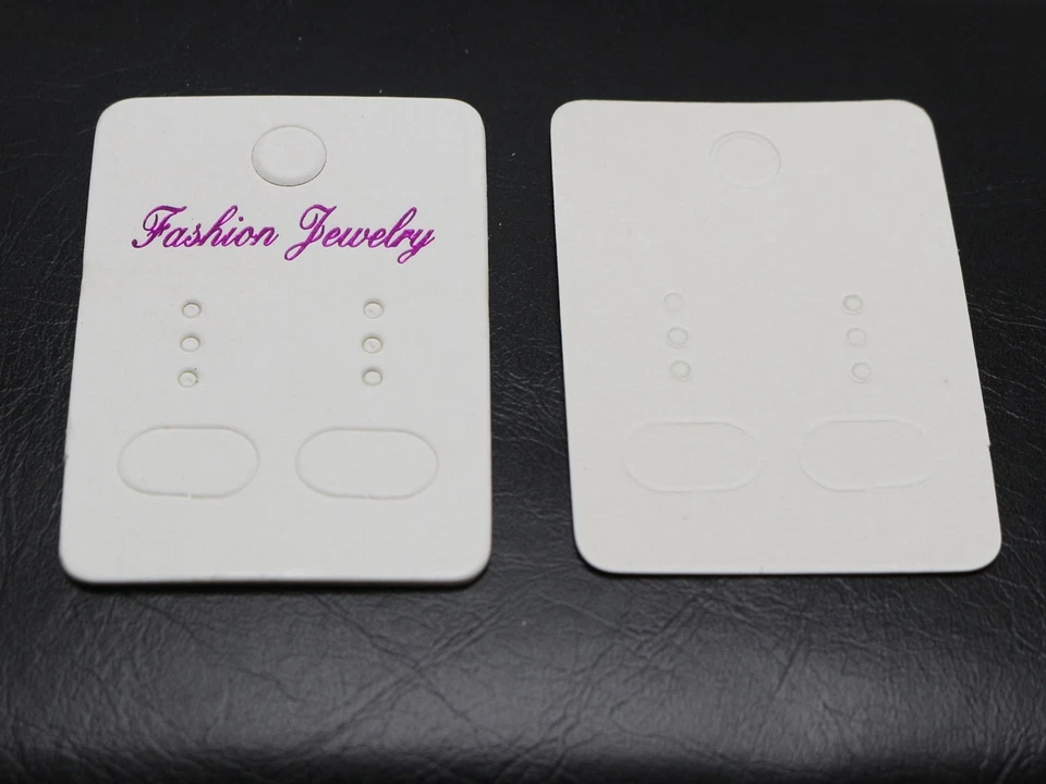 500 White Jewelry Earring Display Hanging Holder Cards 1.8"X1.2" Craft Shows - Image 3 of 4