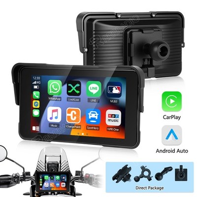 5'' Wireless CarPlay Android Auto Tragbarer Für Motorrad Touchscreen Autoradio
