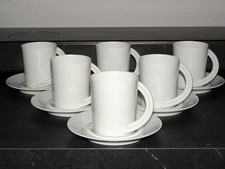Rosenthal Cupola Weiss Studio-Linie 6 Espressotassen mit Untertassen in 1.Wahl