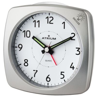 ATRIUM Alarm Analog Quartz Silver A251-19 without Ticking with Light And Snooze