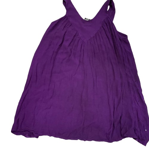 7island Tank Tunic Women One Sz Purple 100% Rayon Embroidered Sequins Sleeveless - Picture 8 of 9