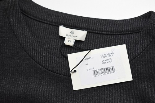 Gant Tailored Crew Neck Sweatshirt Women XS Pullover 3/4 Sleeves Gray - Picture 4 of 10