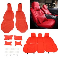 5 Seat Full Set Car Seat Cover Luxury Leather Universal Front Rear Back Cushion 5 Seat Full Set Car Seat Cover Luxury Leather Universal Front Rear Back Cushion