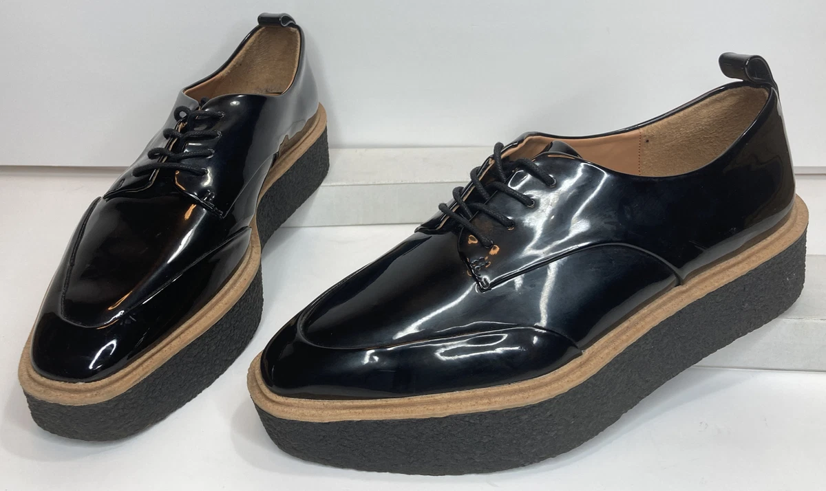 Patent leather sales platform shoes